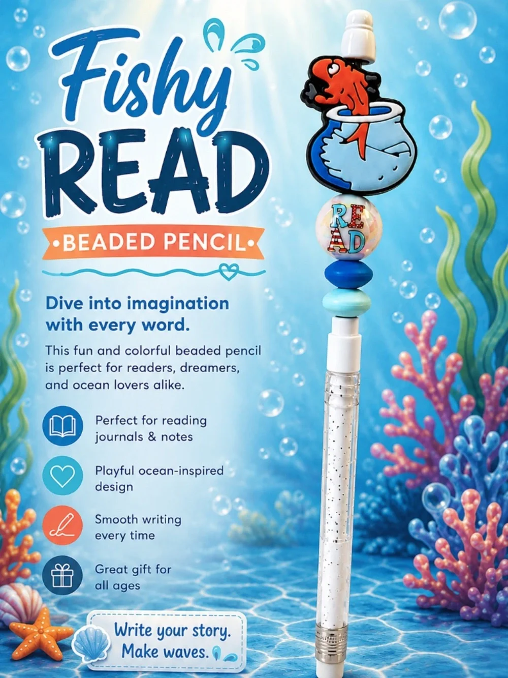A Splash of Stories Beaded Pencil